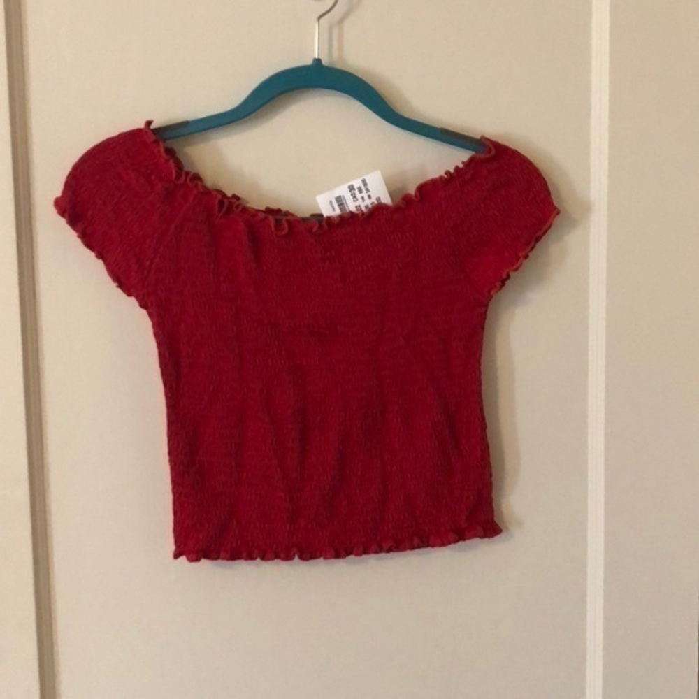 Brandy Melville Off The Shoulder Ribbed Cr…